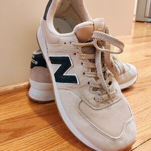 New Balance 574 Men's Beige and Black Sneakers Size 9 Men's, 10.5 Women's